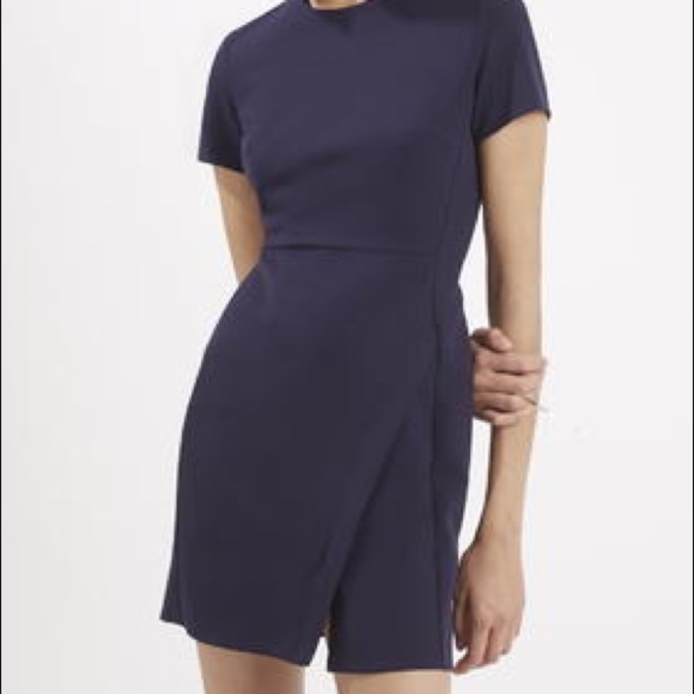Top shop dark blue sleeveless a line dress